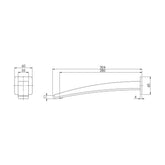 Phoenix Rush 280mm Wall Basin Outlet Matte Black